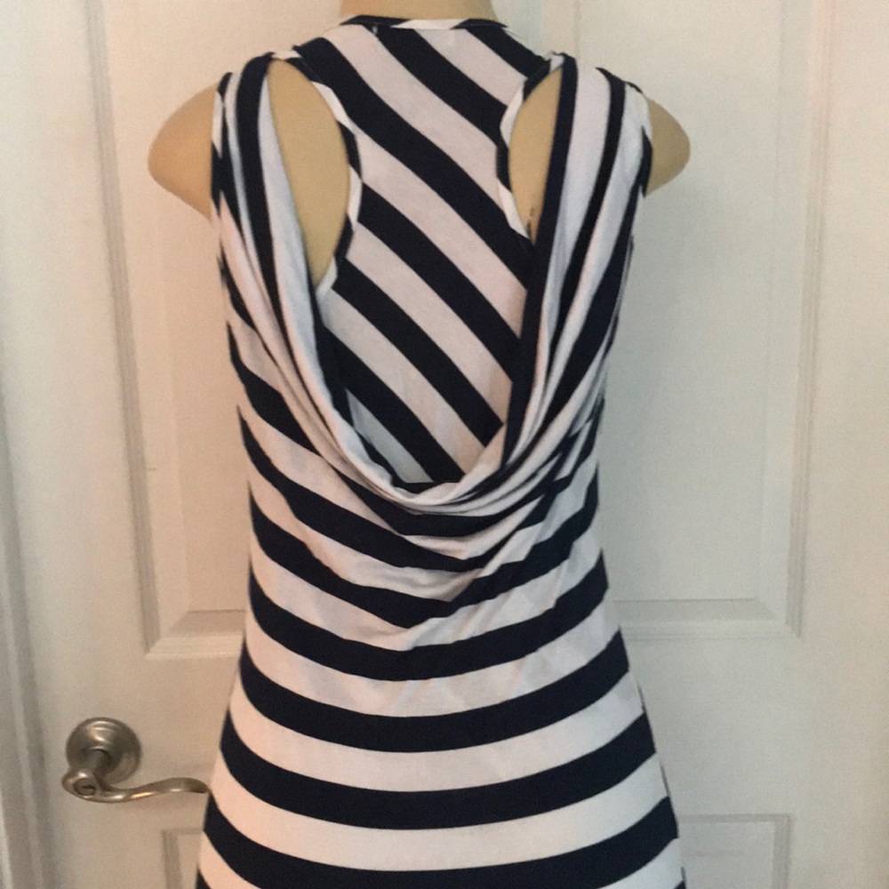 July 4th  navy striped maxi dress nautical